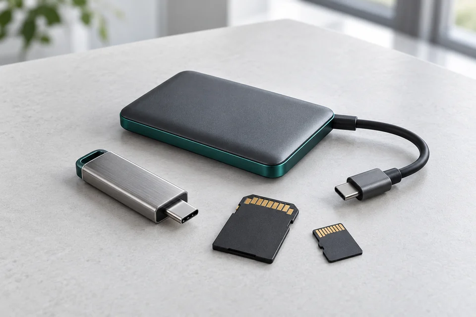 Memòria USB, unitat externa i targetes SD i microSD